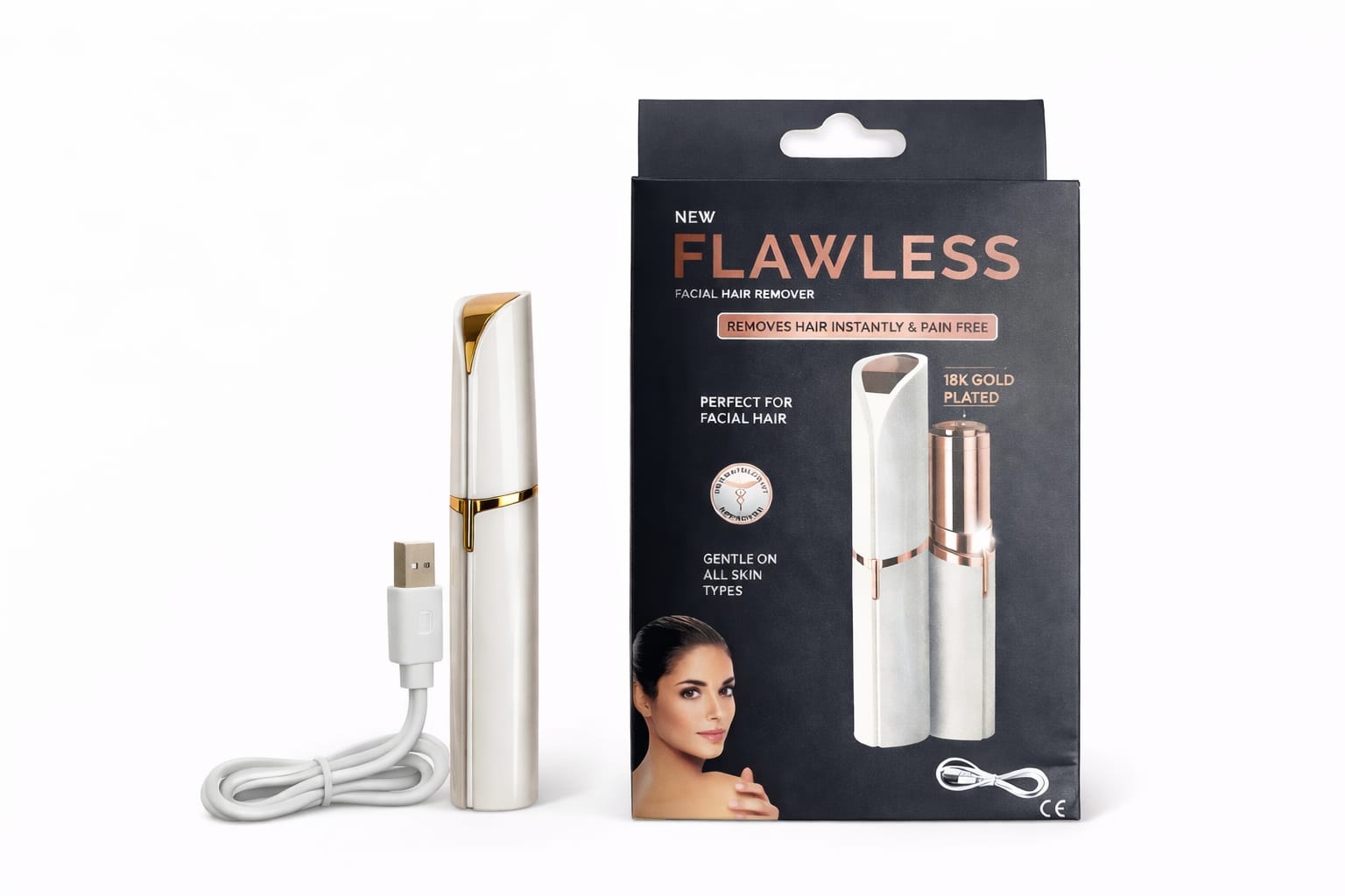 Präzisions Augenbrauen- und Gesichtshaarentferner mit LED